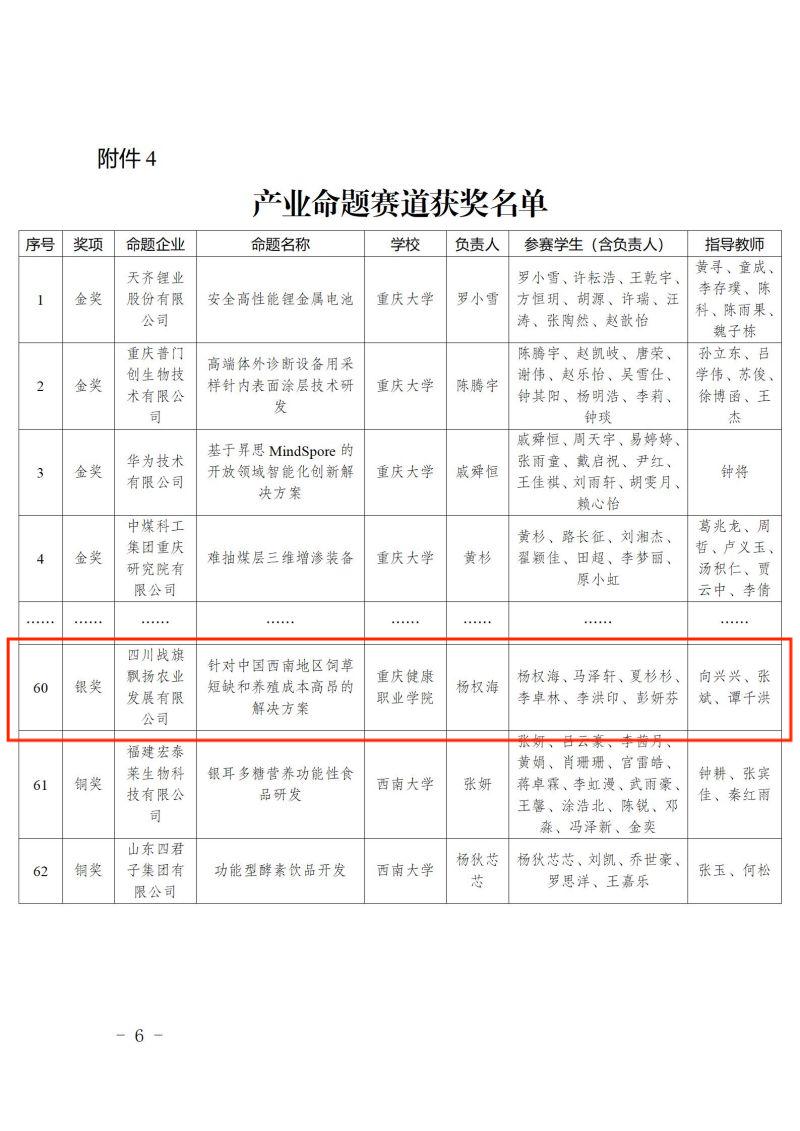 渝教高函〔2023〕62號關於第九屆中國國際“互聯網+”大學生創新創業大賽重慶賽區選拔賽獲獎情況的通報調整版_06.jpg